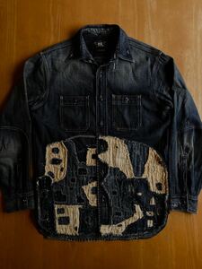 RRL LIMITED EDITION パッチワークデニムシャツ S 全盛期の逸品 ラルフローレンビンテージジャケット