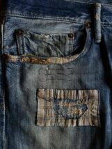 ラルフローレン PATCH WORK BOBBY JEAN 34 POLO by Ralph Lauren デニムパッチワークジーンズRRL_画像6