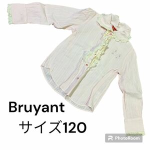 Bruyant レース　ブラウス　花柄リボン　サイズ120 ピンク