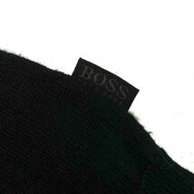 HUGO BOSS(ヒューゴボス)Vネック ニットセーター 刺繍ロゴ ウール100% メンズXXL ブラック_画像7