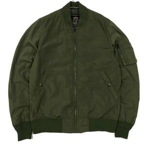 良品ALPHA INDUSTRIES(アルファインダストリーズ)ブルゾン フライトジャケット MA-1 中綿無し メンズM カーキ系