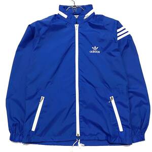 難あり/80's adidas/アディダス ナイロン ウィンドブレーカー メンズL ブルー ナイロンジャケット デサントアディダス