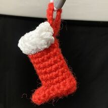 小さなクリスマス用靴下　飾り　オーナメント　クリスマスツリー　オーナメント tiny cute crochet ornament christmas stocking set o 3_画像7
