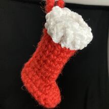 小さなクリスマス用靴下　飾り　オーナメント　クリスマスツリー　オーナメント tiny cute crochet ornament christmas stocking set o 3_画像4