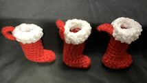 小さなクリスマス用靴下　飾り　オーナメント　クリスマスツリー　オーナメント tiny cute crochet ornament christmas stocking set o 3_画像5