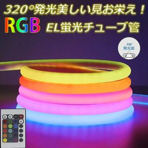 最先端！RGB最先端320°発光ネオンled ledテープライト リモコン付き 調光 30m イルミネーション AC100V120SMD/M EL蛍光チューブ管 切断可