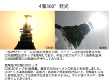 バイク用LEDヘッドライトCOBチップ4面発光24W/2400LM/DC9V～36Ｖ★PH7/PH8/H4/H4R1対応HI/LOW 3000K_画像5