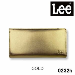 ゴールド Lee リー リアルレザー メダルカラー L字ファスナー 長財布 0520232n