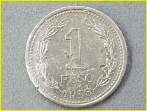 【アルゼンチン 1ペソ 硬貨/1958年】 1 PESO/旧硬貨/コイン/ARGENTINA