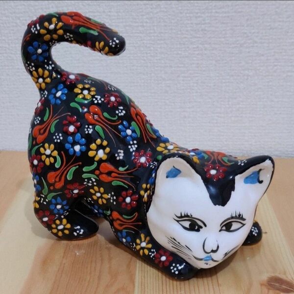 猫　置物　陶器　キュタフヤ　イスタンブール