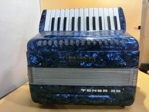 T【イ4-32】【140サイズ】YAMAHA ヤマハ TENOR テノール 25 アコーディオン/鍵盤 楽器/簡易動作確認済/※傷汚れシミ・文字有