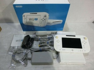 T【W2-41】【80サイズ】▲ニンテンドー WiiU プレミアムセット 32GB 白/任天堂/ゲーム機/通電可/ジャンク扱い/※傷・汚れ・外箱傷み有