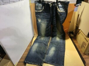 T【オ4-20】【60サイズ】▲レッドペッパー/ストレートデニムパンツ/サイズ表記：32/メンズ/※裾ほつれ・ブランドタグにシワ割れ有