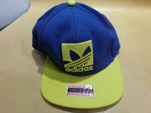 T【オ4-51】【60サイズ】▲adidas アディダス/スナップバック 6パネルキャップ バイカラー/フリーサイズ/帽子/メンズ/※汚れ有