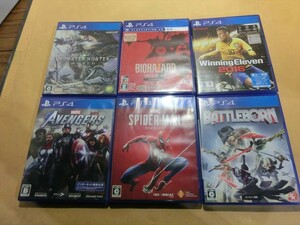 T【オ4-58】【60サイズ】▲PS4 プレイステーション4 ゲームソフト 6本セット/スパイダーマン バイオハザード7 他/※傷・汚れ有