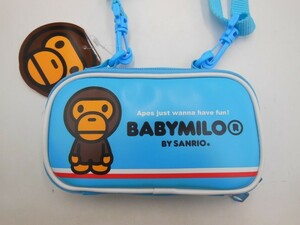 T【カ4-53】【送料無料】♪baby milo by sanrio ベイビーマイロ BMモバイルゲームポーチ ミニバッグ 小物入れ/※スレ・角黒ずみ有