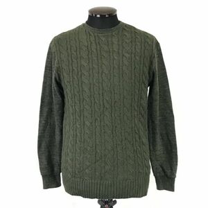 チャオパニックティピー★ケーブル編み/ニットセーター【メンズM/モスグリーン/moss green】Ciaopanic typy/Tops/Sweater◆BH392