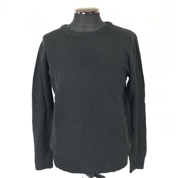 ナノユニバース/nano universe BASEMENT★長袖セーター【メンズL/黒/black】ラウンドネック/Tops/sweater◆BH398