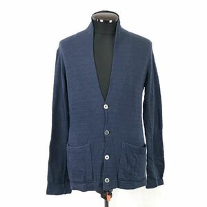 ナノユニバース/nano universe★コットン100％/ニットカーディガン【メンズS/紺/navy】Tops/Cardigan◆pBH336