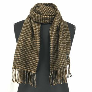 AKITA　Cashmere★100％カシミアマフラー/ストール【144×30/茶/Brown/チェック柄】Scarf◆BG968