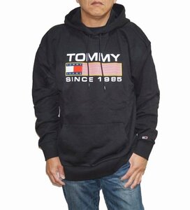 トミージーンズ パーカー 黒 メンズ DM15009 トミーフィルフィガー TOMMY HILFIGER 春物 秋物 ブラック オーバーサイズ 表記サイズXL