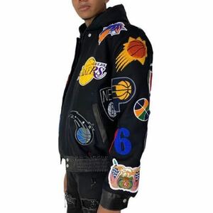 NBA ジェフハミルトン 全チームロゴ　スタジャンJACKET 3XL