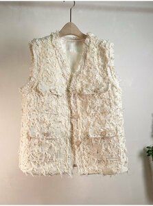  new goods new work lady's coat tweed the best no-kala rough ru eggshell white 