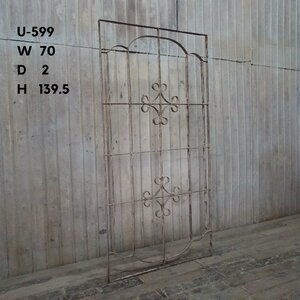 U-599*W70×H139.5 antique iron fence gardening iron .. partition lattice Vintage window ..stk