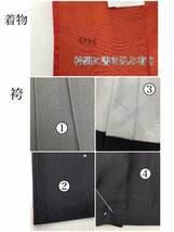 着物cocon★小振袖・袴セット　二尺袖　洗える着物　ポリ　身丈167　裄68.5赤系　洗える袴:紐下94　サイズL　卒業式【12-15-6K-0272-j】_画像9