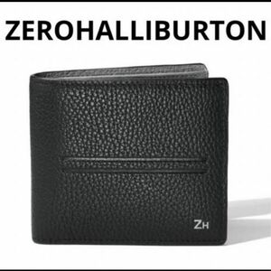 新品　ZERO HALLIBURTON ゼロハリバートン　メンズ　折り財布　プレゼント レザー ウォレット ブラック系　