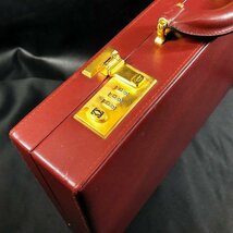 【1円スタート】カルティエ Cartier ヴィンテージ マストライン アタッシュケース 赤 レッド ボルドー メンズ レディース 中古品 F846-4_画像10