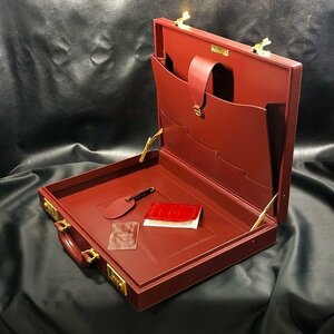 【1円スタート】カルティエ Cartier ヴィンテージ マストライン アタッシュケース 赤 レッド ボルドー メンズ レディース 中古品 F846-4