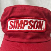 絶版 新品 SIMPSON SC-027 RED シンプソン ワークキャップ コットン 帽子 刺繍ワッペン A51012-3_画像4