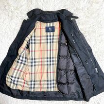 ★美品★Lサイズ★バーバリーロンドン ライナー付きステンカラーコート ダウンジャケット ノバチェック 黒 ロング丈 BURBERRY LONDON D29_画像5