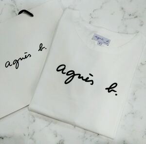 アニエスベーagnes b.半袖ロゴTシャツ　ホワイトレディースMサイズ