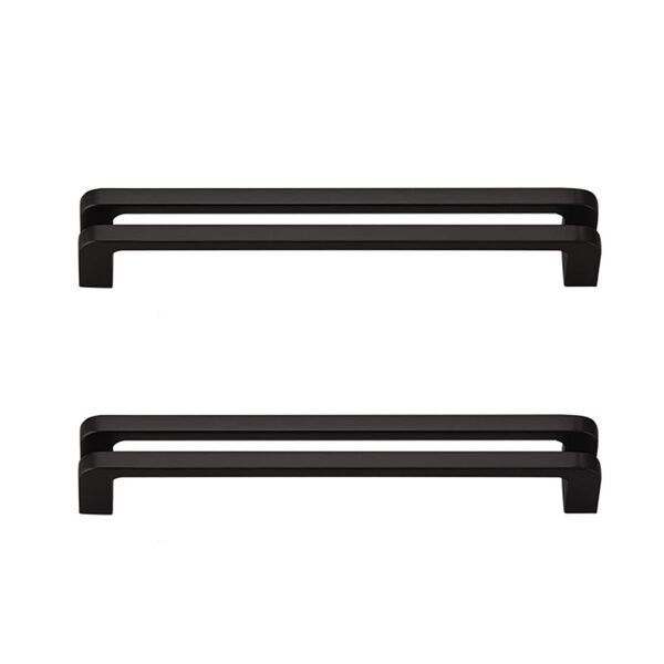 家具引き出しハンドル キッチンキャビネット ドアノブ ブラック 2個セット