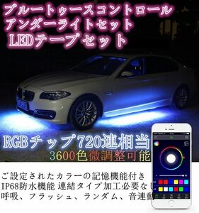 ブルートゥース　アンダーライトセット　RGB　LEDテープライト イルミネーション　ネオン