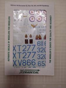 エクストラデカール Xtradecal 1/48 X025-48 RN Buccaneer S2 Nos 736,803,809 Squadrons 英海軍　バッカニアS2用デカール　中古品 