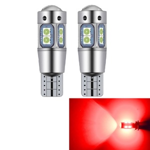 [2個セット] 爆光 T10/T16 LED キャンセラー内蔵 無極性 レッド 赤 12V/24V 共用 【送料無料】