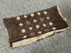 【C19】LOUIS VUITTON ルイ・ヴィトン スカーフ 茶色 ブラウン イタリア製 現状品