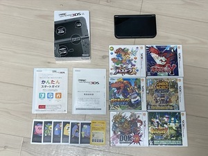 New ニンテンドー 3DS LL 本体 セット メタリックブラック 起動確認済 初期化済 タッチペン欠品 ゲーム6本付き