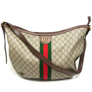 グッチ GUCCI オフィディア GGスプリーム ショルダーバッグ 547939 ベージュ系×ブラウン A4サイズ対応