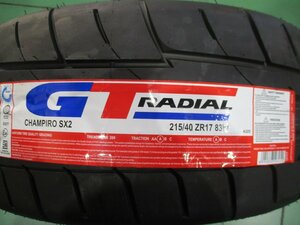 【処分特価】GTラジアル CHAMPIRO SX2 215/40 ZR17 83W 新品タイヤ4本セット（2020年製）
