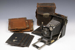 【TO】GOERZ ゲルツ D.R.P.a COMPUR C.P.GOERZ BERLIN TENASTIGMAT 1:6.3 F=12cm 蛇腹カメラ 現状品 付属品付き ドイツ製 アンティーク 