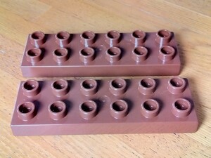 レゴデュプロ 薄型 2×6ポッチ 茶色　ブラウン　2個セット 基本ブロック パーツ 