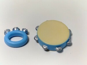 シルバニアファミリー 　タンバリンとすず　水色　楽器　ミニチュア 玩具