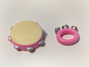 シルバニアファミリー 　タンバリンとすず　ピンク　楽器　ミニチュア 玩具