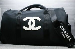 ① 未使用 シャネル ボストンバッグ ショルダー付 ブラック ノベルティ CHANEL