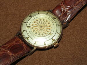 【テクノス　レインボー　ミステリーダイヤル　金張りケース腕時計】可動品　スイス製　アンティーク