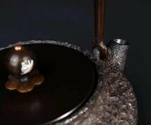 希少！ 砂鉄 大容量鉄壺 コーティングなし 手作り鉄 やかんを沸かす お茶の道具　800ML_画像4